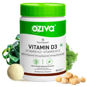 Vitamin D3, K2 & B12 | For Stronger Bones & Better Muscle Function - 90 Tablets FOR Bone+Muscle Function WITH Vitamin D3+K2+B12